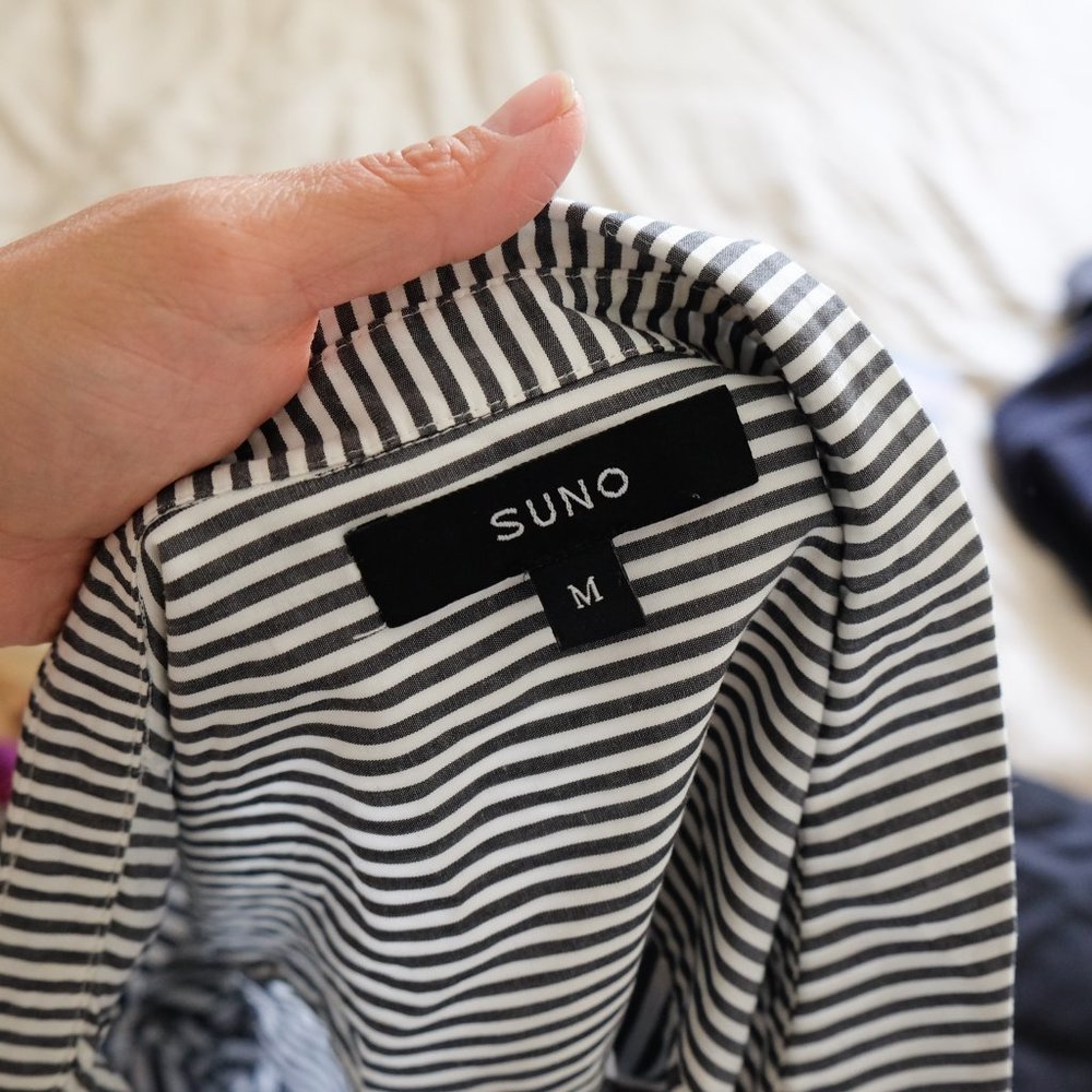 Suno Button Front Blouse Striped - image 7